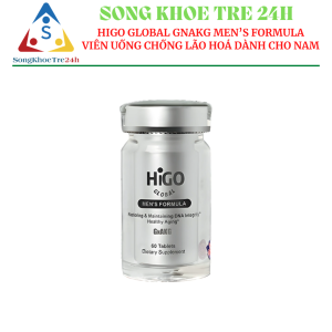 Viên uống chống lão hoá dành cho nam Higo Global GnAKG Men's Formula (Higo Bạc, 60 viên/ lọ)