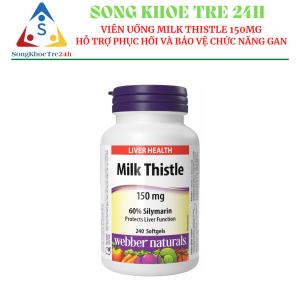 Viên Uống Bảo Vệ Hỗ Trợ Chức Nang Gan Milk Thistle 60 Silymarin 150mg (240 viên)